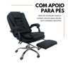Cadeira de Escritório Presidente Soft Ergonômica Apoio para Pés - Preto - 1 - 4