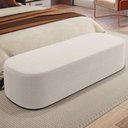 Ver imagem 6 de Puff Decorativo Orgânico para Living Quarto 140cm Doha W01 Bouclê Creme - Lyam Decor