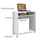 Ver imagem 5 de Escrivaninha Mesa Escritório Smile 100% MDF 68cm Branco