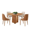 Ver imagem 2 de Sala de Jantar Mesa Selene 135cm Madeira Tampo Laminado com 4 Cadeiras Esmeralda