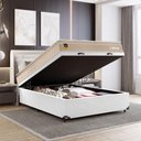 Ver imagem 6 de Cama Box Baú Viúva Suede Branco + Colchão Life D33 Pillow Top 61x128x188cm Bege- e-Shop Casa