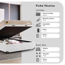 Ver imagem 2 de Cama Box Baú Viúva Suede Branco + Colchão Life D33 Pillow Top 61x128x188cm Bege- e-Shop Casa