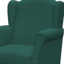 Ver imagem 3 de Poltrona de Amamentação com Balanço e Puff Elisa P02 Suede Verde Musgo - Lyam Decor