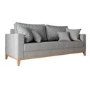 Ver imagem 3 de SOFA BENNY 3 LUGARES BASE MADEIRA  DECCOR  LINHO CINZA