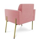 Ver imagem 2 de Poltrona Pé de Ferro Dourado Decorativa Kit 2 Marisa Suede D03 Rose