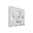Ver imagem 1 de Guarda Roupa Casal 6 Portas e 3 Gavetas C/ Espelho Clara Branco - Panan