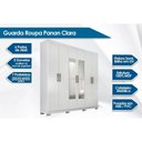 Ver imagem 2 de Guarda Roupa Casal 6 Portas e 3 Gavetas C/ Espelho Clara Branco - Panan