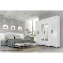 Ver mais imagens de Guarda Roupa Casal 6 Portas e 3 Gavetas C/ Espelho Clara Branco - Panan