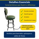 Ver imagem 3 de Kit 2 Banquetas Alta Bar Giratória com Encosto Cor Preta Assento Grosso Confortável Cor Verde
