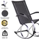 Ver imagem 6 de Cadeira Balanço em Alumínio - Jardim, Área, Sala, Piscina - Preto