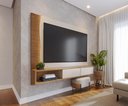 Ver imagem 5 de Painel para TV até 65 Polegadas Egeu 2 Portas Ripado com LED - Off White Matte/Freijó
