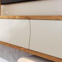 Ver imagem 4 de Painel para TV até 65 Polegadas Egeu 2 Portas Ripado com LED - Off White Matte/Freijó