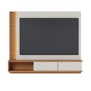 Ver imagem 7 de Painel para TV até 65 Polegadas Egeu 2 Portas Ripado com LED - Off White Matte/Freijó