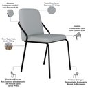 Ver imagem 3 de Kit 06 Cadeiras Estofada para Sala de Jantar Loft Preto C01 Courino Saturno Off White - Lyam Decor