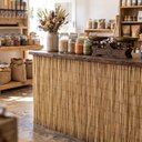 Ver imagem 1 de Esteira em Rolo de Bambu Natural 5m x 1m Revestimento para Fundo de Vitrine e Loja Marrom