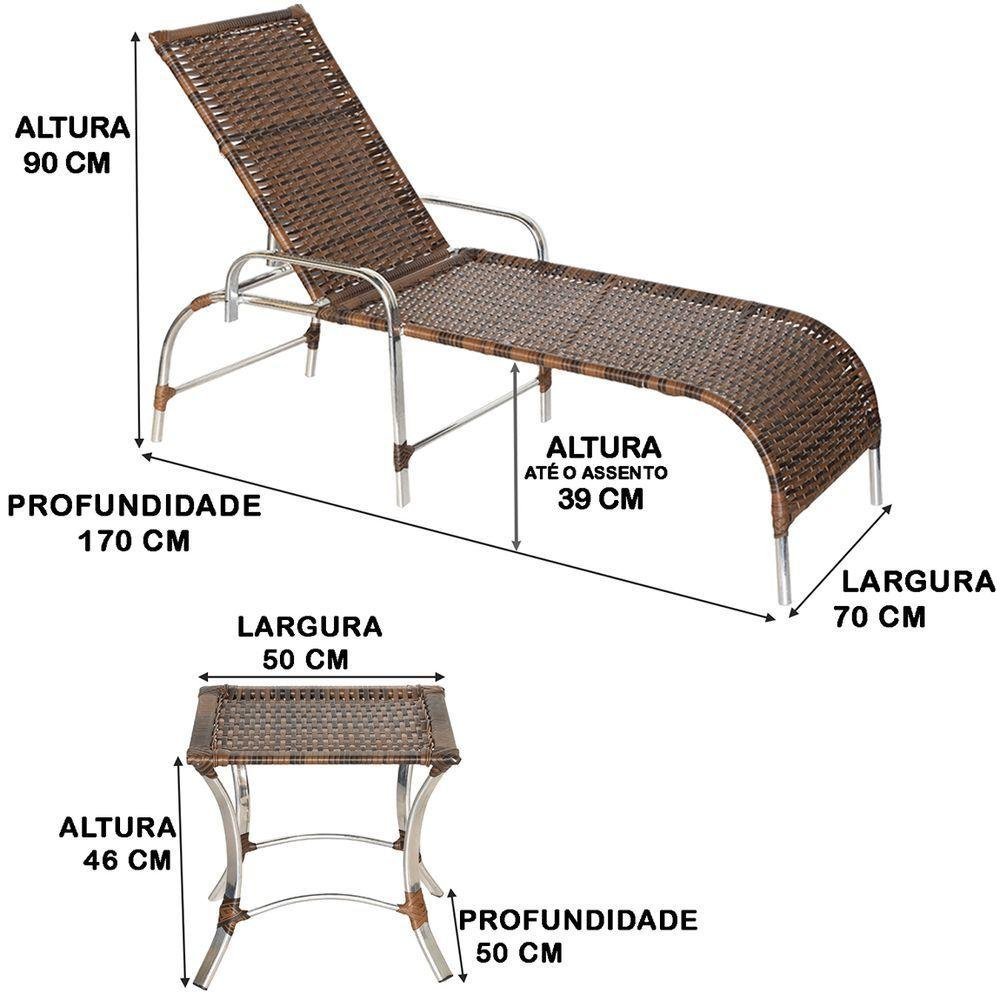 Kit 2 Espreguiçadeiras E Mesa Baixa Argila - 3