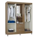 Ver imagem 2 de Guarda Roupa Solteiro Cordoba 4 Portas Castanho – Poquema