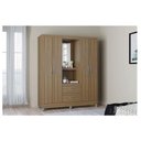 Ver imagem 4 de Guarda Roupa Solteiro Cordoba 4 Portas Castanho – Poquema