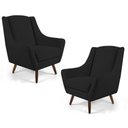 Ver imagem 2 de Kit 02 Poltronas Juliet Pés De Madeira B-300 Preto