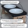 Comedouro Elevado Duplo Gato Pet Mdf Colors Preto - 3