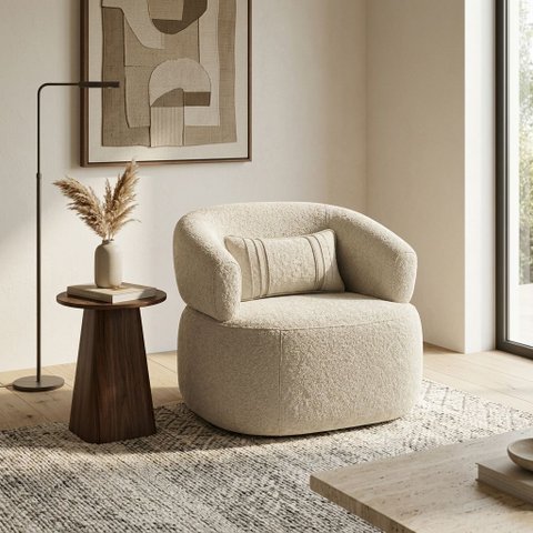 Poltrona Ravena Orgânica Bloucle Sala de Estar Moderna