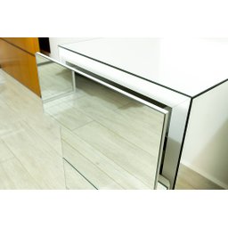 Mesa de Cabeceira Espelhada - Puxador Meia Cava - Tamanho Plus Size - Mobília Express - 2