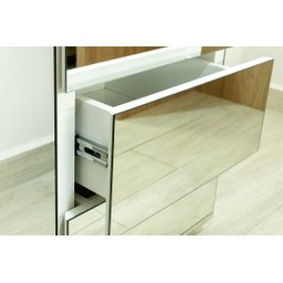 Mesa de Cabeceira Espelhada - Puxador Meia Cava - Tamanho Plus Size - Mobília Express - 4