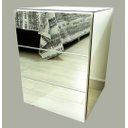 Ver imagem 1 de Mesa de Cabeceira Espelhada - Puxador Meia Cava - Tamanho Plus Size - Mobília Express