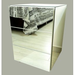 Mesa de Cabeceira Espelhada - Puxador Meia Cava - Tamanho Plus Size - Mobília Express - 1
