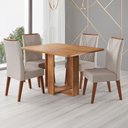 Ver imagem 1 de Mesa de Jantar 4 Lugares Coxilha Mel/bege - Viero Móveis