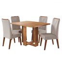 Ver imagem 2 de Mesa de Jantar 4 Lugares Coxilha Mel/bege - Viero Móveis