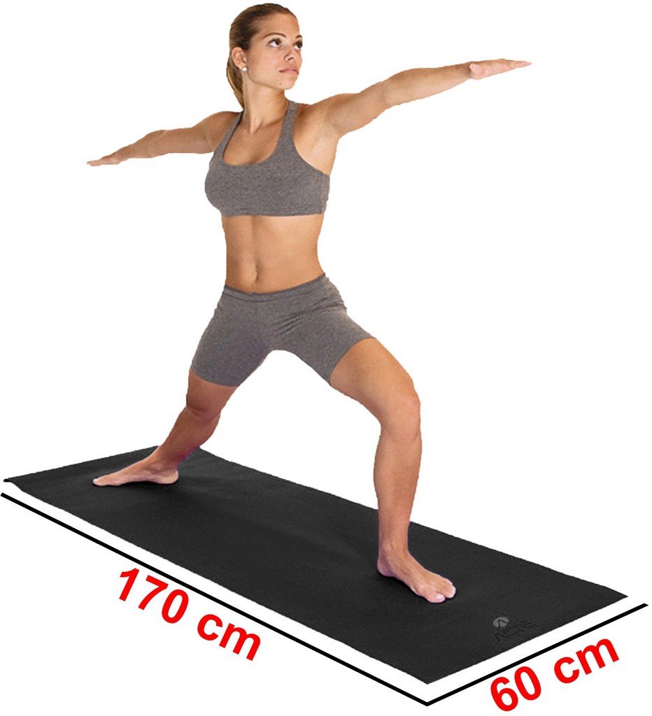 Tapete Yoga Mat Pilates Fitness Ginástica 170x60cm 5mm Grande Preto