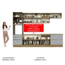 Ver imagem 6 de Armário de Cozinha Planejada 320cm Rustic/Cinza Lux Madesa 04