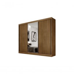 Guarda Roupa Casal Ripado com Espelho 3 Portas 4 Gavetas Royale-cumaru Móveis Novo Horizonte - 2 Guarda Roupa Casal Ripado com Espelho 3 Portas 4 Gavetas Royale-cumaru Móveis Novo Horizonte - 2