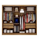 Ver imagem 3 de Guarda Roupa Casal Ripado com Espelho 3 Portas 4 Gavetas Royale-cumaru Móveis Novo Horizonte