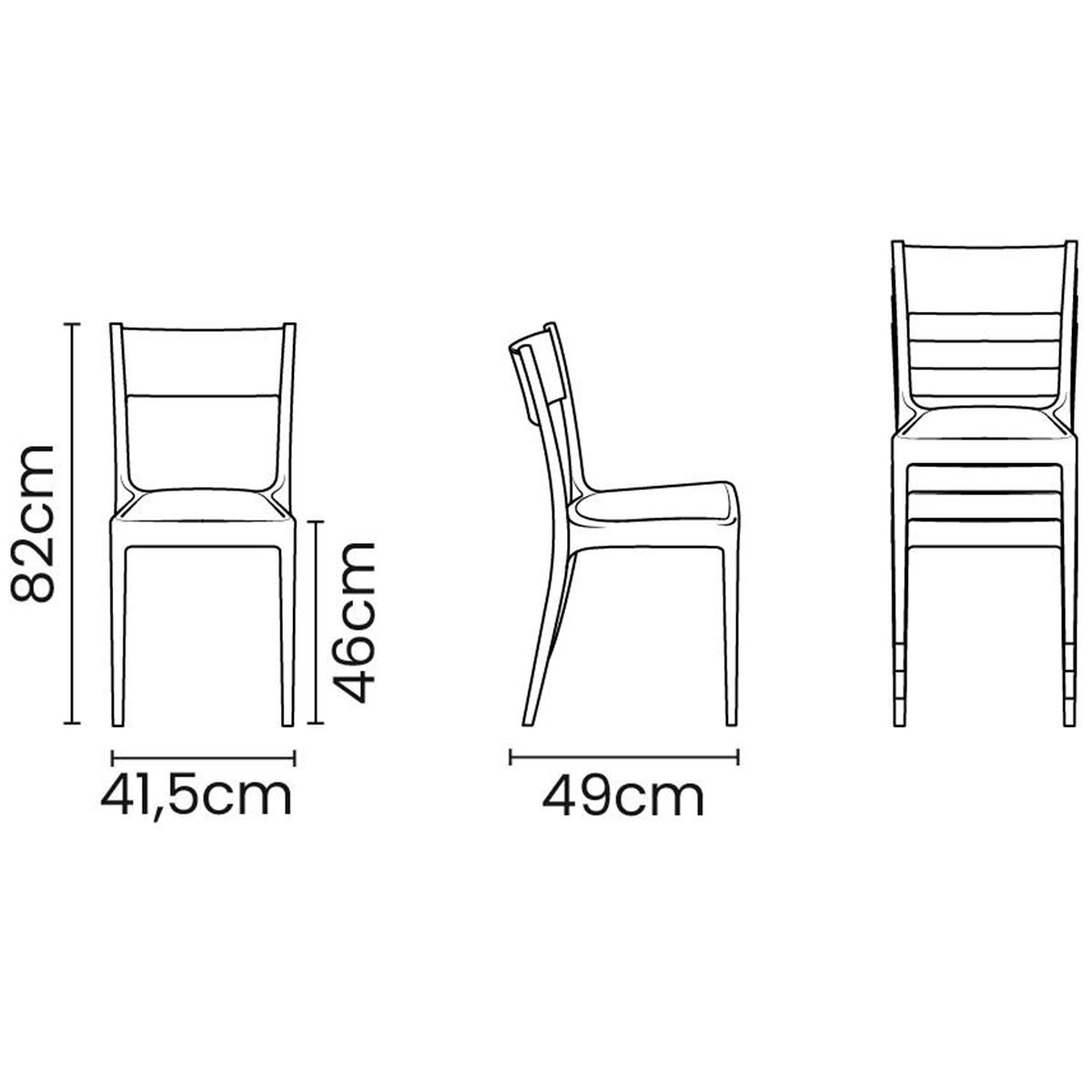 Conjunto 4 Cadeiras de Polipropileno e Fibra de Vidro Summa Eco Diana - Tramontina - Preto 92030/409 - 5