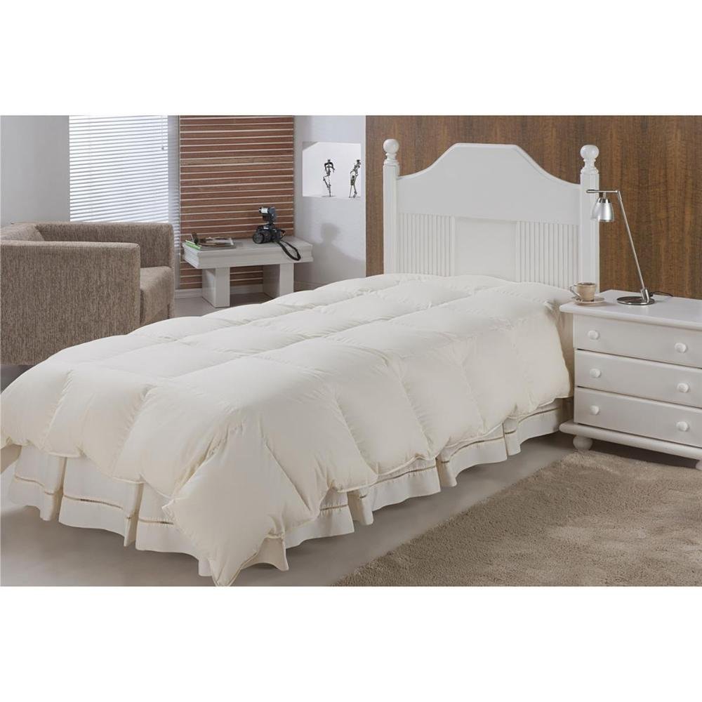 Edredom Fibra Siliconizada 233 Fios Solteiro Bege Plumasul MadeiraMadeira