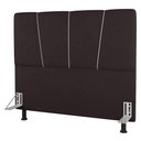 Ver imagem 1 de Cabeceira Cama Box Casal Queen Size Amber 160cm Estofada Linho Marrom - Abmaza
