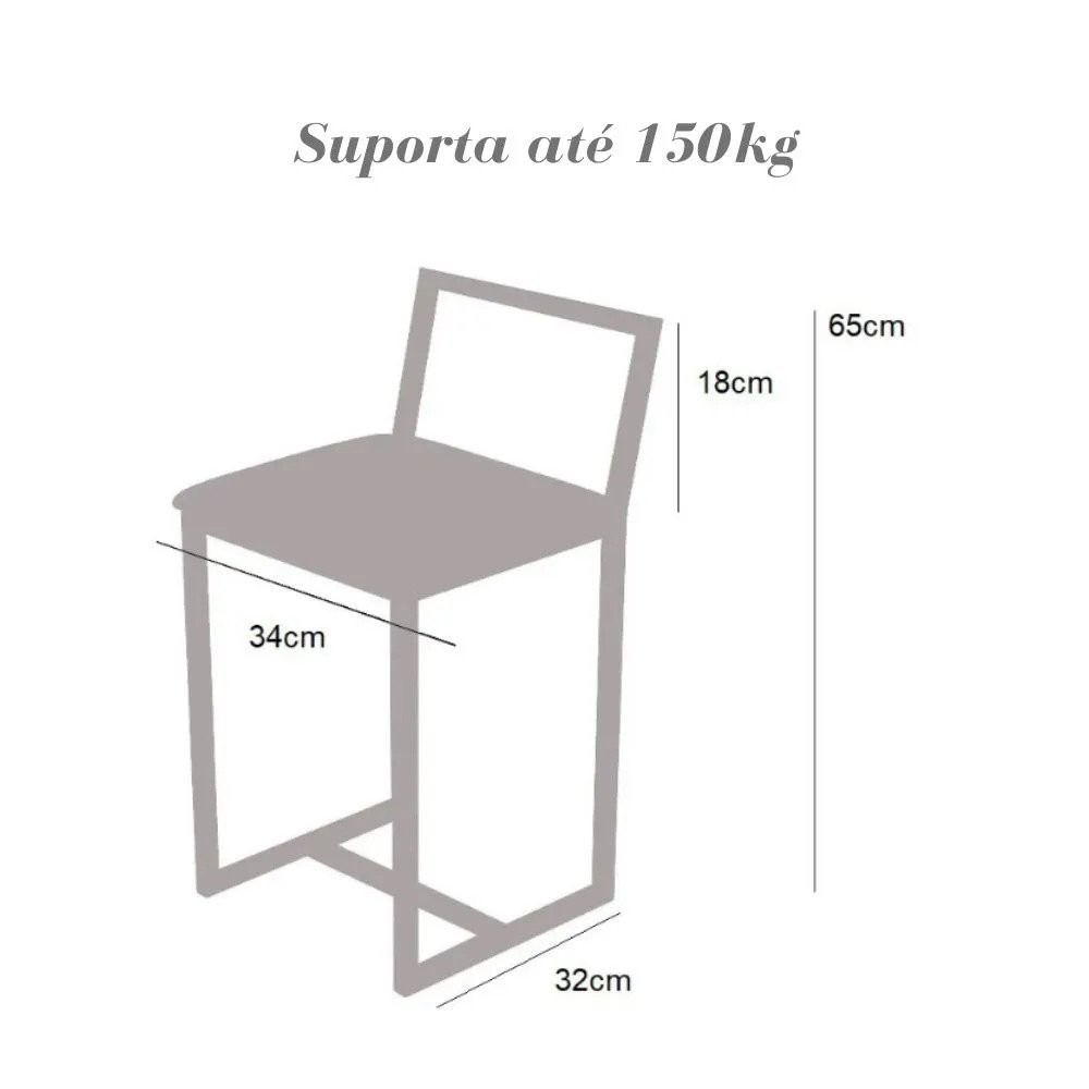 Conjunto Mesa Branca 4 Cadeiras Pequena Estofado Industrial Black - Laca branca - 3