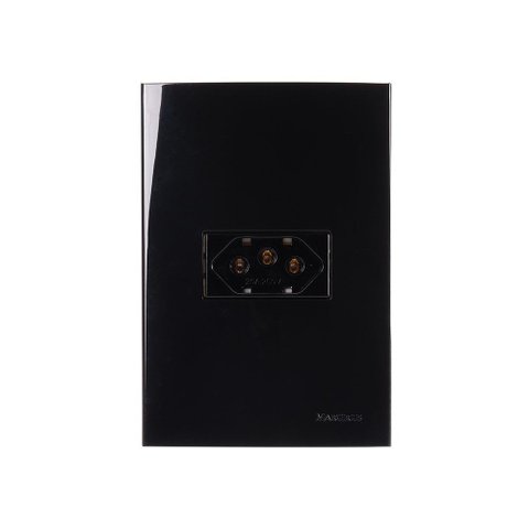 Tomada Margirius Sleek 2p+t 20a com Placa 4x2 Preto Ebony