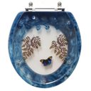 Ver imagem 1 de Assento Sanitario Poliester Decorado Borboleta Azul Escuro para Vaso Convencional