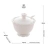 Açucareiro Porcelana Alto Relevo com Colher - 3