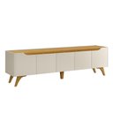 Ver imagem 2 de Rack Atenas para TV até 75 pol. 220 cm Off White/Naturalle - Mavaular