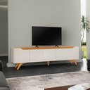 Ver imagem 4 de Rack Atenas para TV até 75 pol. 220 cm Off White/Naturalle - Mavaular
