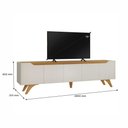 Ver imagem 3 de Rack Atenas para TV até 75 pol. 220 cm Off White/Naturalle - Mavaular
