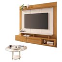 Ver imagem 1 de Home Suspenso Zenith Cinamomo Off White com Mesa de Centro Sky com Tampo de Vidro Off White - Hb Mó