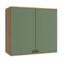 Ver imagem 1 de Armário Aéreo Celeste Kappesberg 100% Mdf 2 Portas Nogueira/verde 80cm