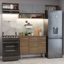 Ver imagem 1 de Armário de Cozinha Completa 225cm Rustic/Cinza Emilly Madesa 01