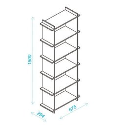Estante de Livros Moderno 67,5cmx181cm Bx 0206 Encaixe Brv Móveis - 4