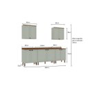 Ver imagem 2 de Armário de Cozinha Completa Iluminata 2,80m 8 Peças Mint/ébano - Genialflex
